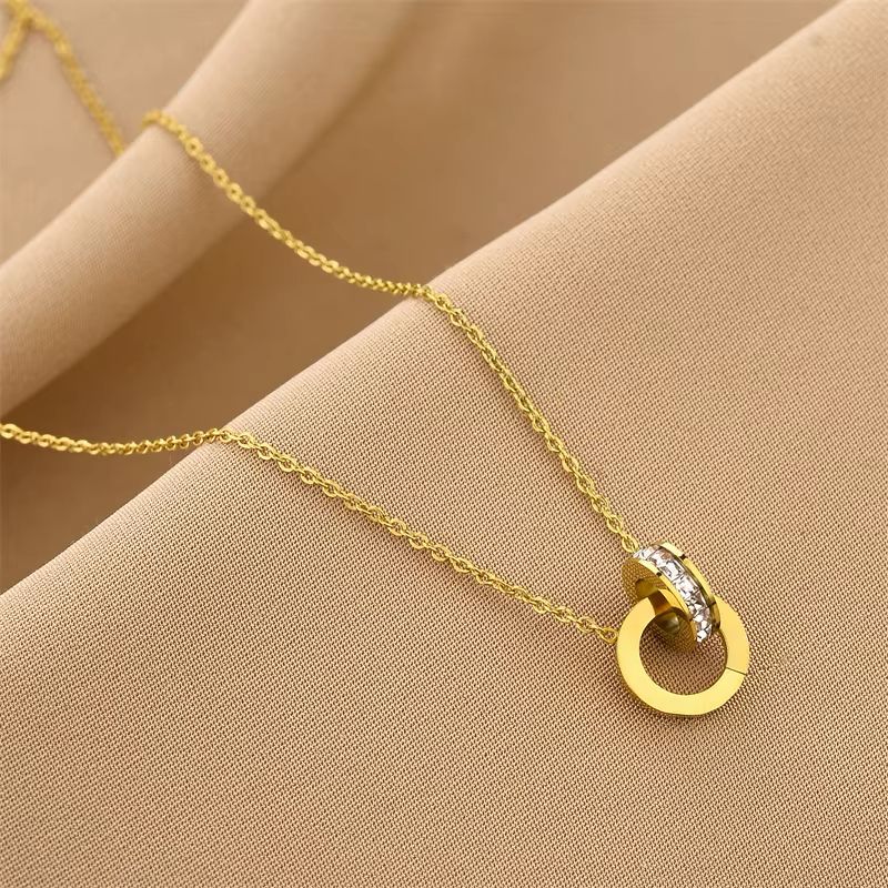 Eternal Glow Dual Ring Pendant Necklace