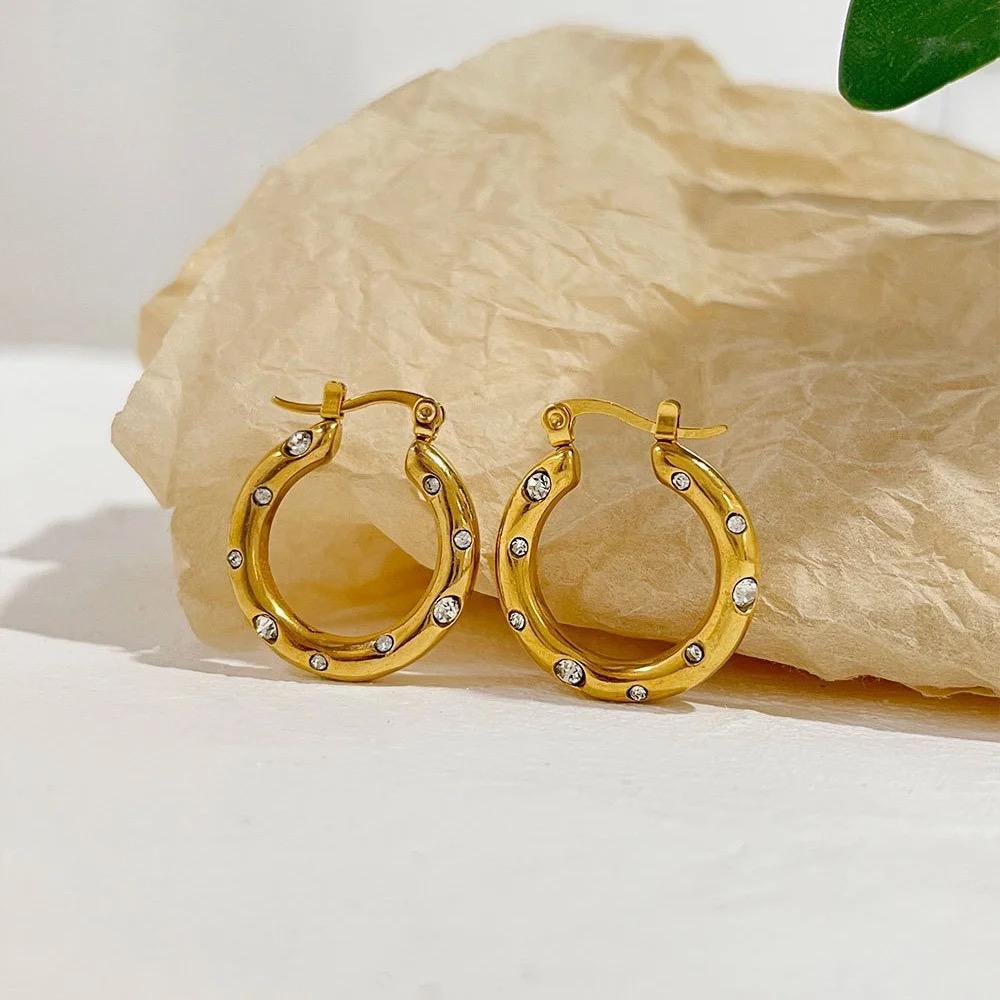 Luna Luxe Crystal Hoop Earrings