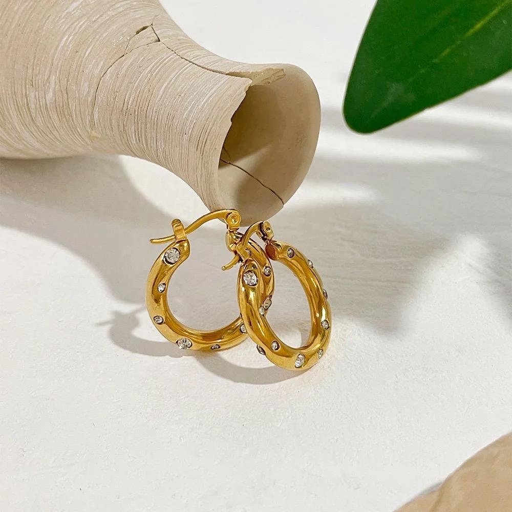Luna Luxe Crystal Hoop Earrings