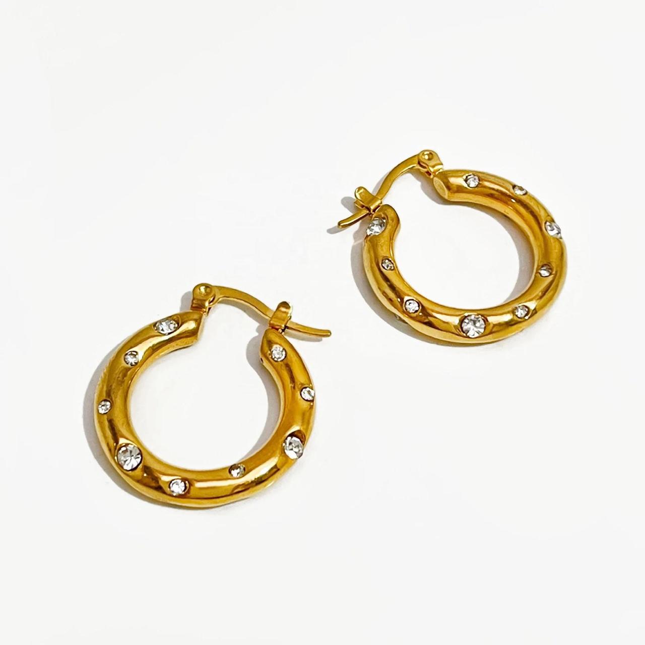 Luna Luxe Crystal Hoop Earrings