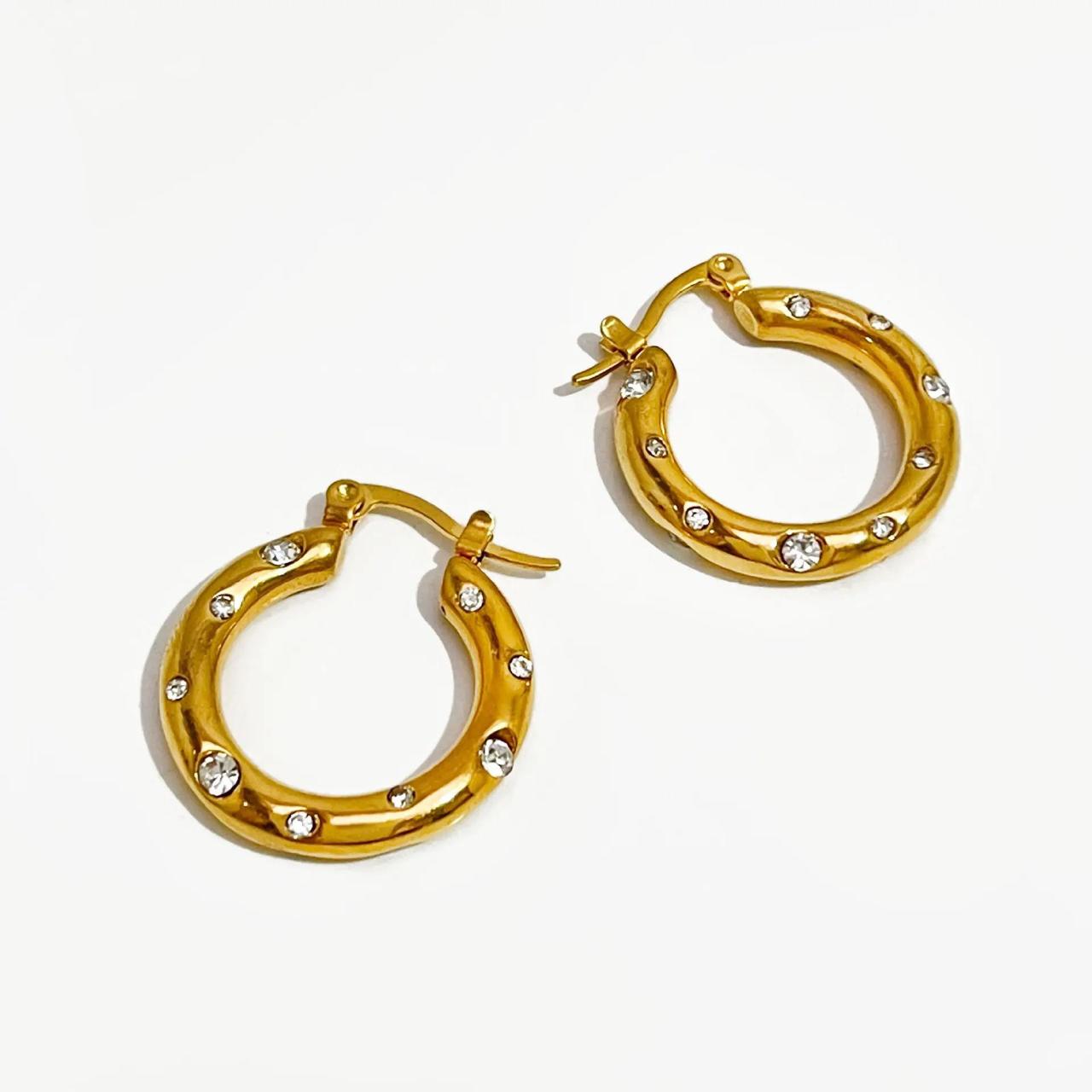 Luna Luxe Crystal Hoop Earrings