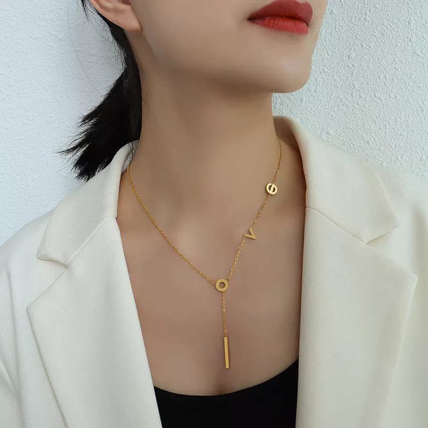 Golden Love Drop Necklace
