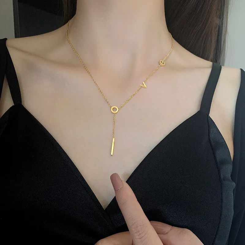 Golden Love Drop Necklace