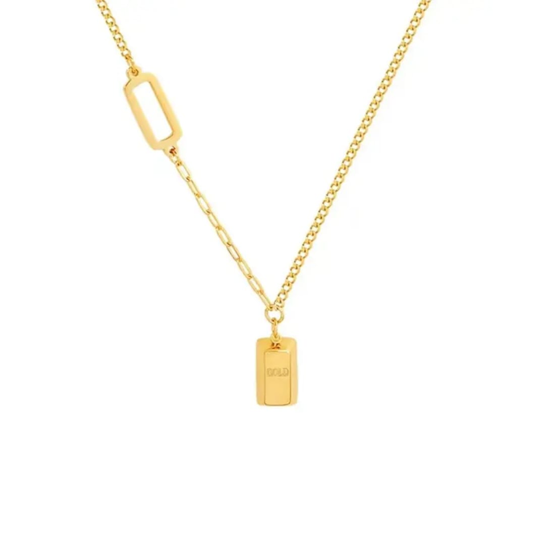 Golden Bar Luxe Pendant Necklace