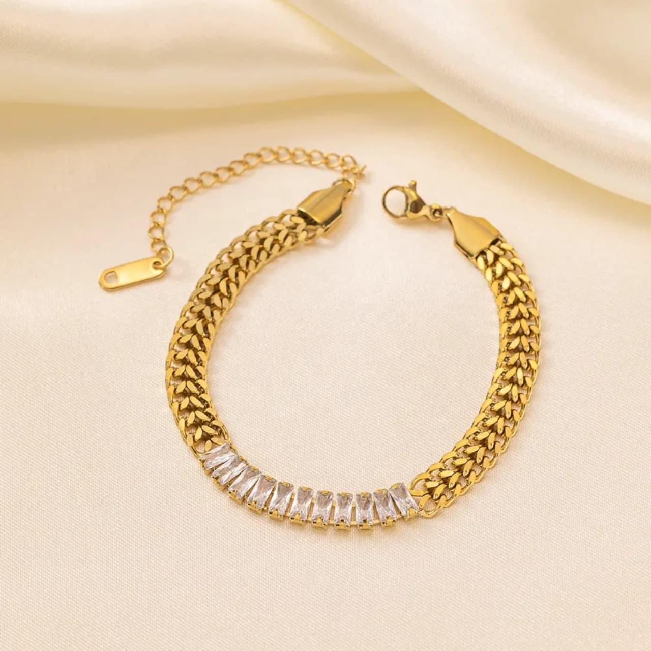 Gold-Plated Crystal Bracelet
