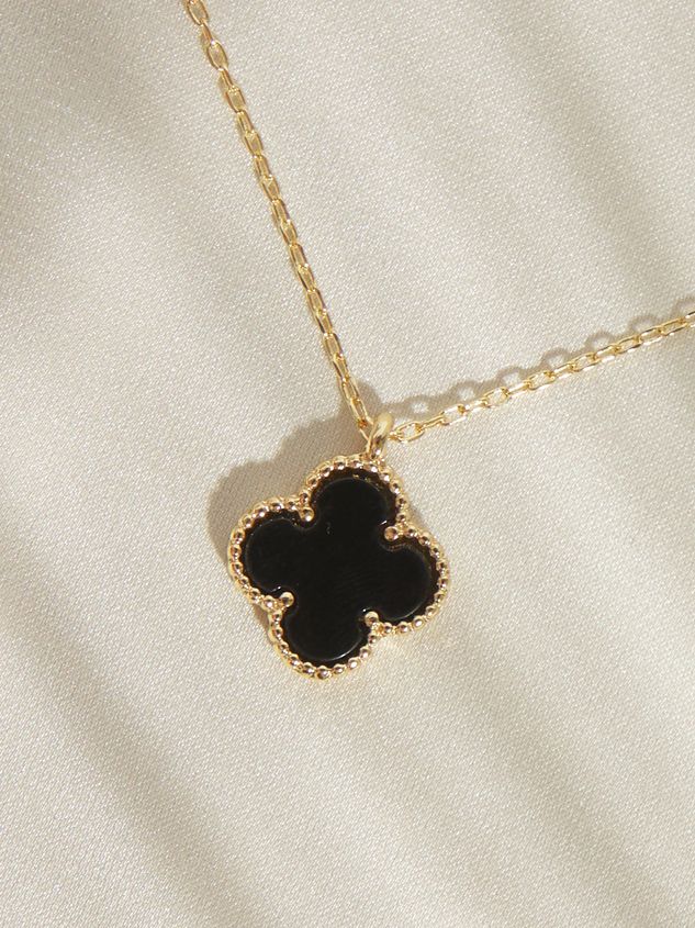 Black Clover Pendant Necklace