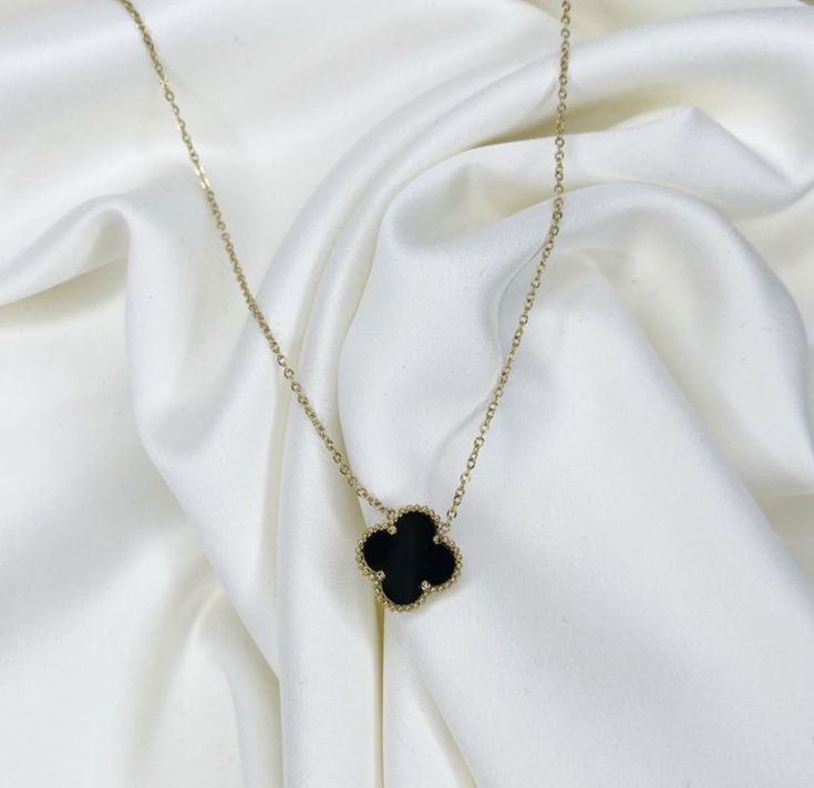 Black Clover Pendant Necklace
