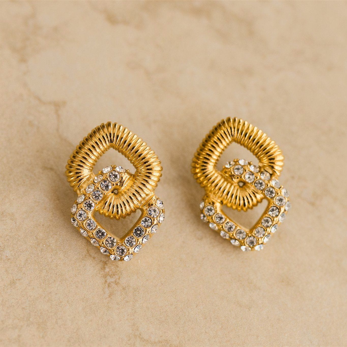 Gilded Glamour Crystal-Link Earrings