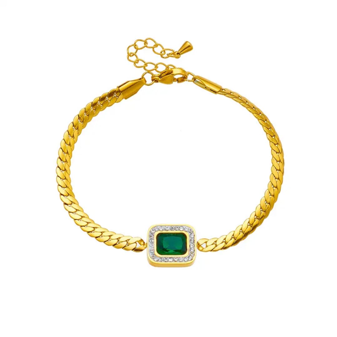 Emerald Radiance Gold Bracelet