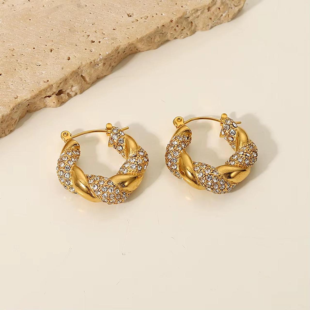 LuxeTwist Gold Hoop Earrings