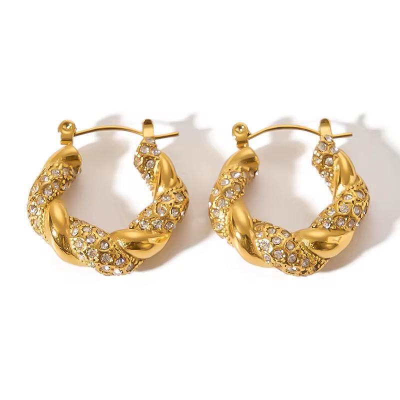 LuxeTwist Gold Hoop Earrings