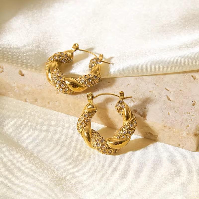 LuxeTwist Gold Hoop Earrings