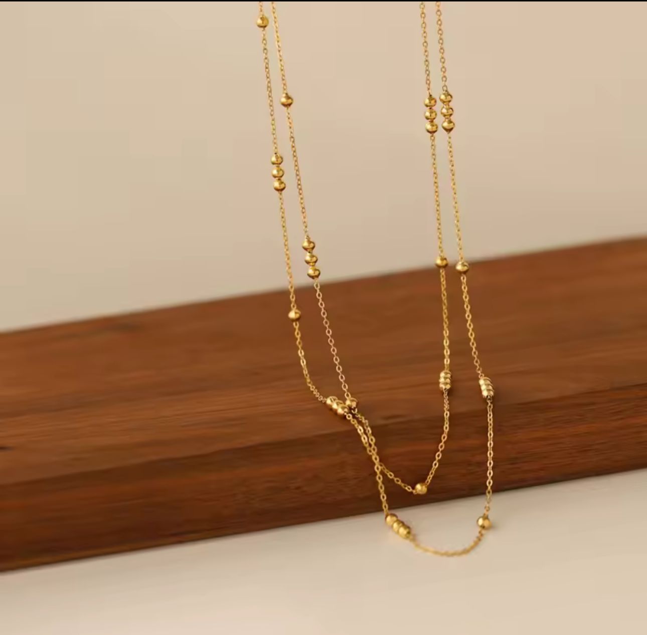 Aurora Drape Gold Beaded Necklace