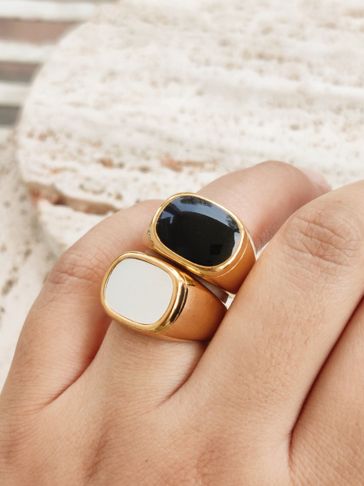 Dual Aura Statement Rings