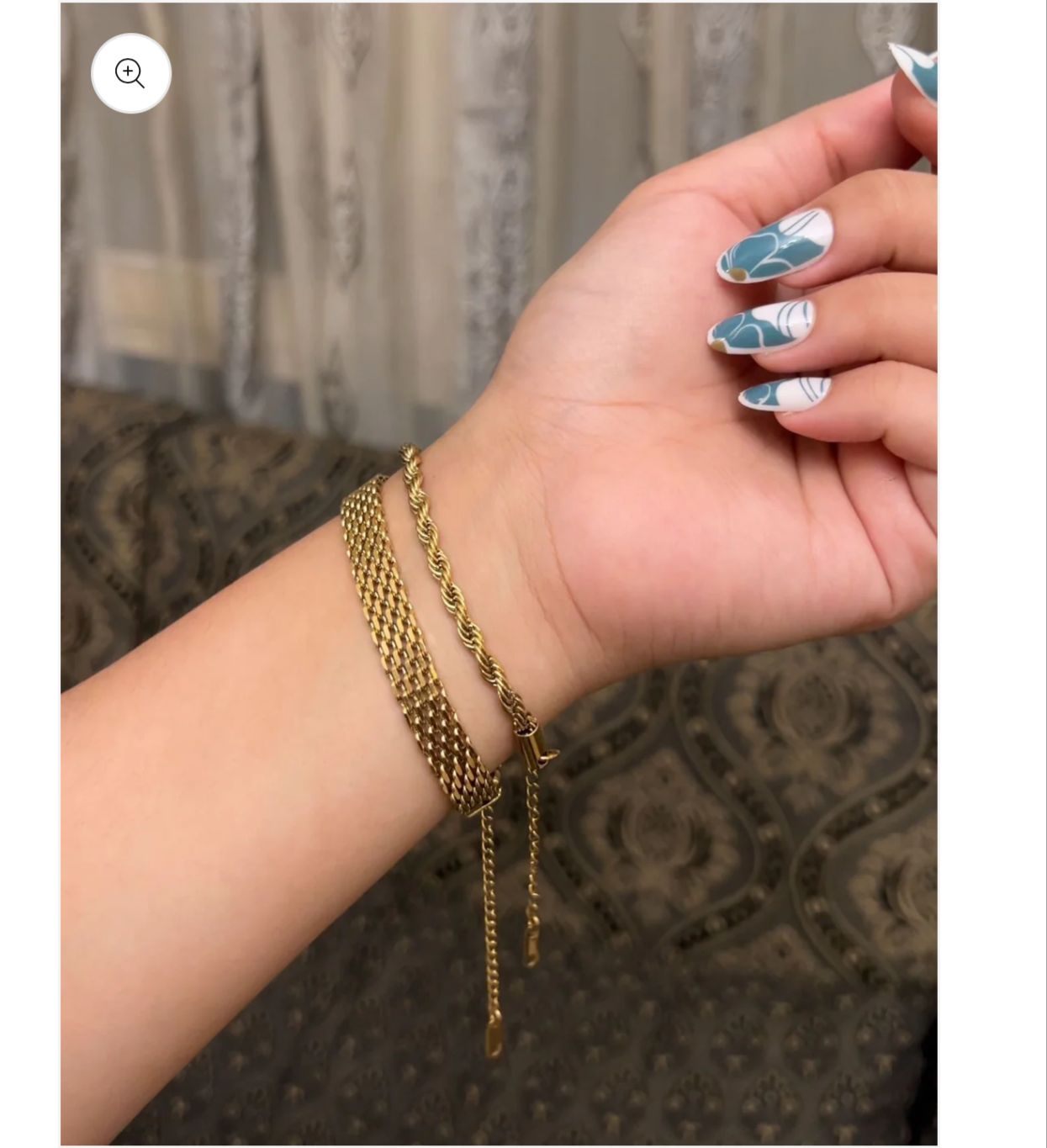 Gold Mesh & Twist Chain Bracelet Set