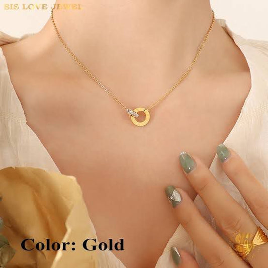 Eternal Glow Dual Ring Pendant Necklace