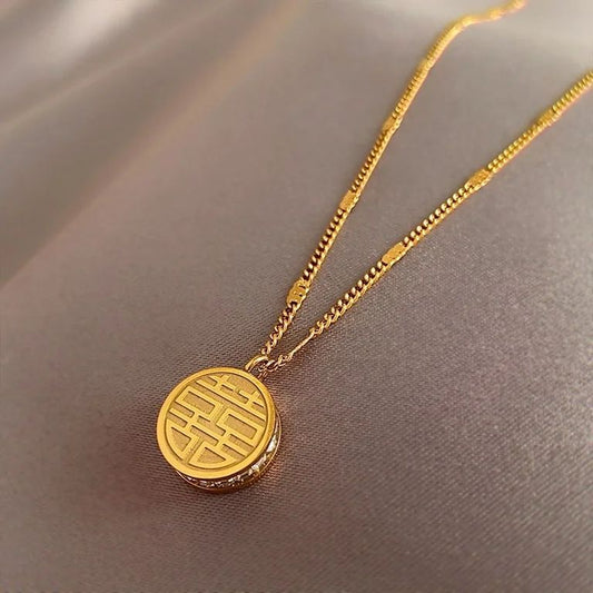Golden Harmony Medallion Necklace