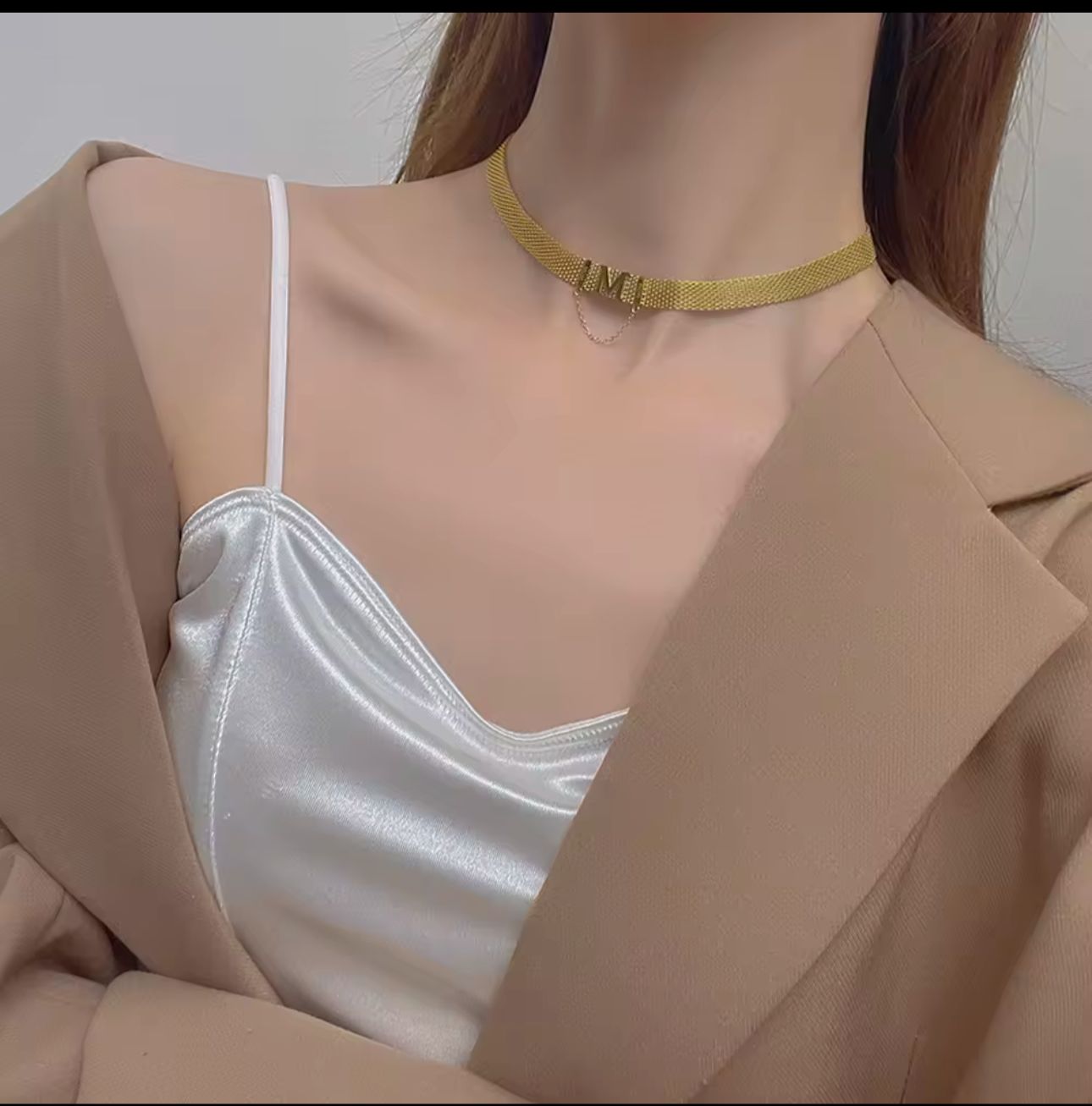 Monogram Mesh ‘M’ Choker Necklace