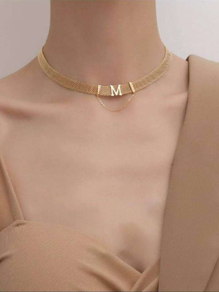 Monogram Mesh ‘M’ Choker Necklace