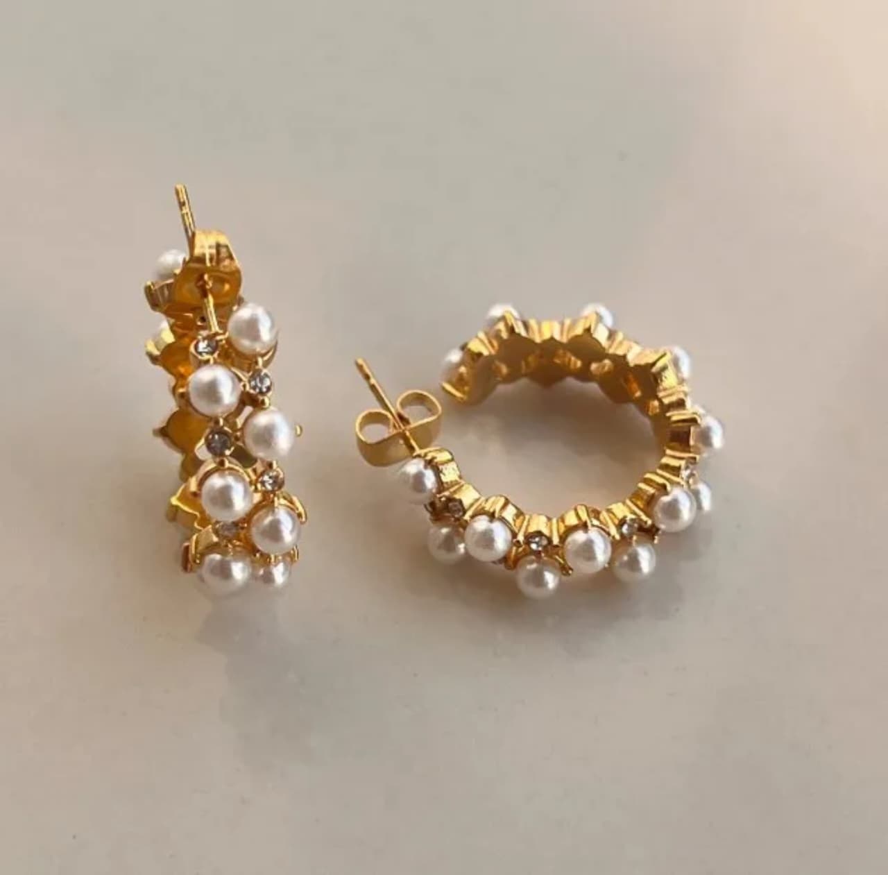 Pearl Bloom Hoops