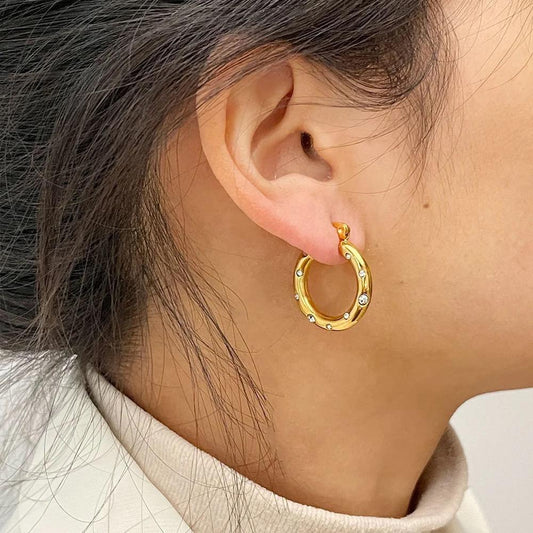 Luna Luxe Crystal Hoop Earrings