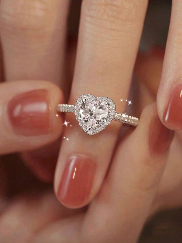 Radiant Heart Halo Moissanite Ring