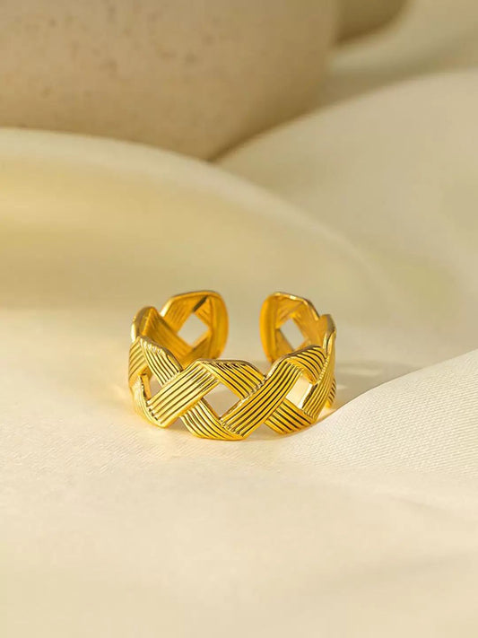 Golden Woven Harmony Ring