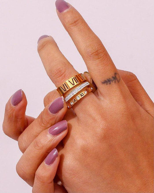 Roman Empire Luxe Spinner Ring Set – 3-in-1 Timeless Elegance