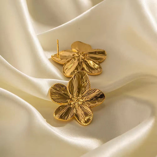 Golden Blossom Statement Earrings