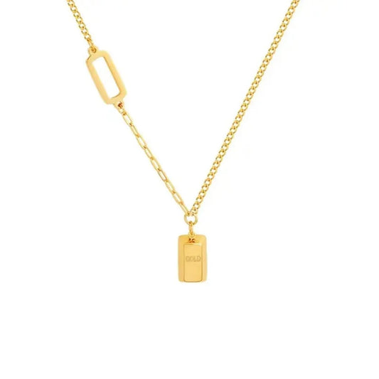 Golden Bar Luxe Pendant Necklace