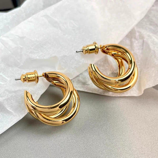 Luna Luxe Gold and Silver Twist Hoops