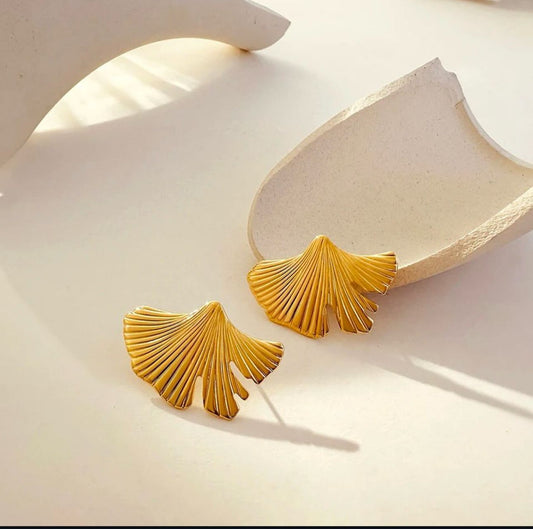 Golden Ginkgo Elegance Earrings