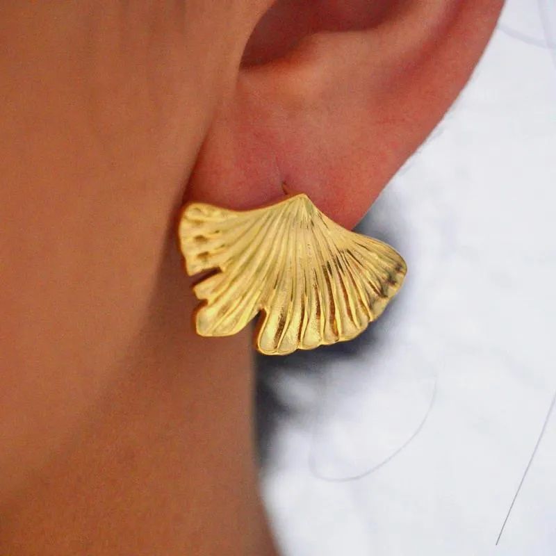Golden Ginkgo Elegance Earrings