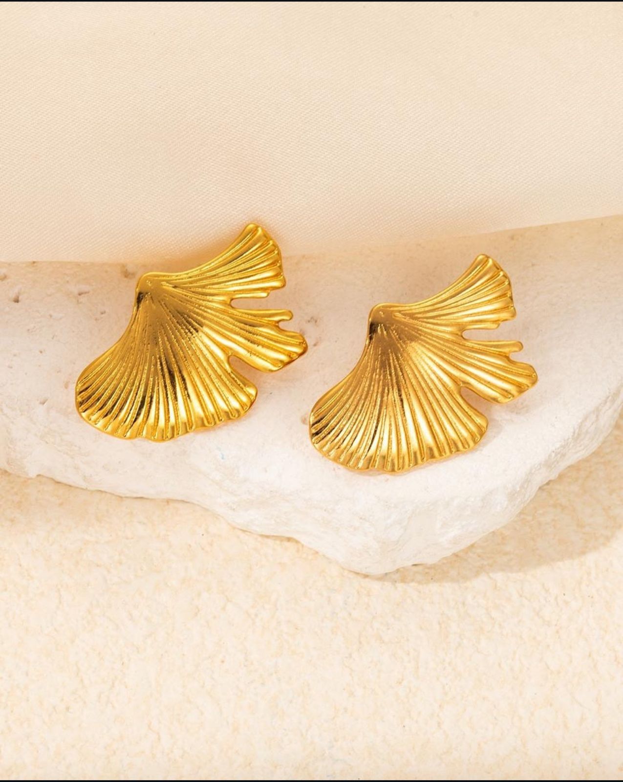 Golden Ginkgo Elegance Earrings