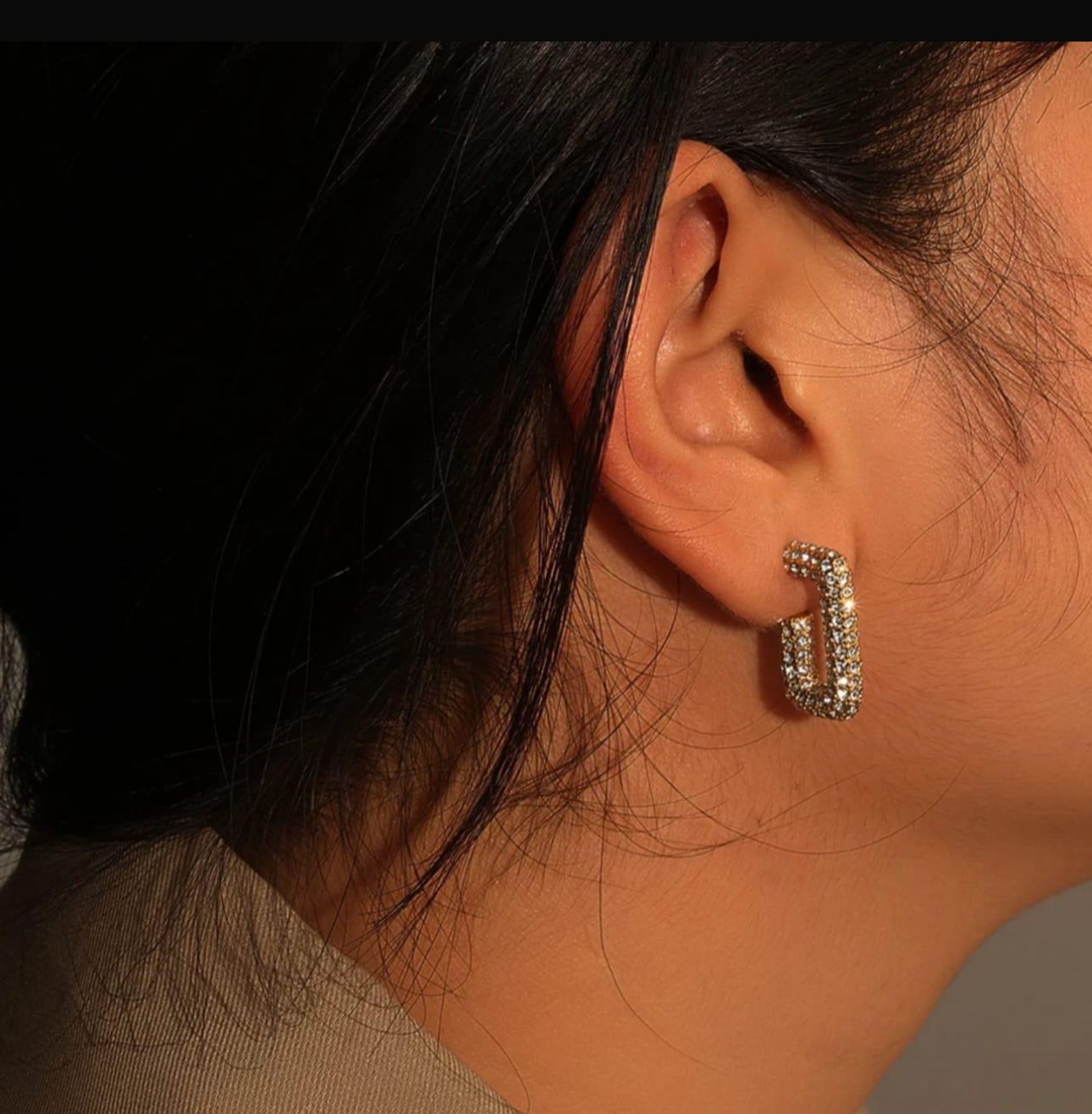 Golden Luxe Pave Hoop Earrings