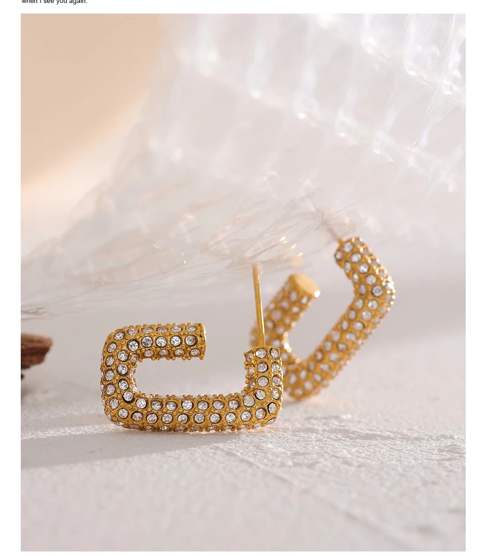 Golden Luxe Pave Hoop Earrings