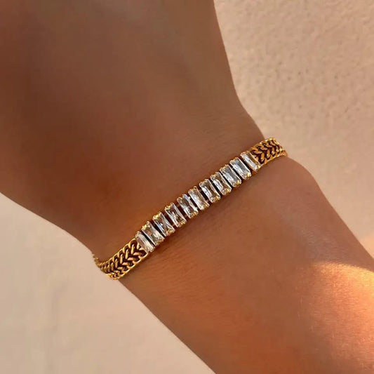 Gold-Plated Crystal Bracelet