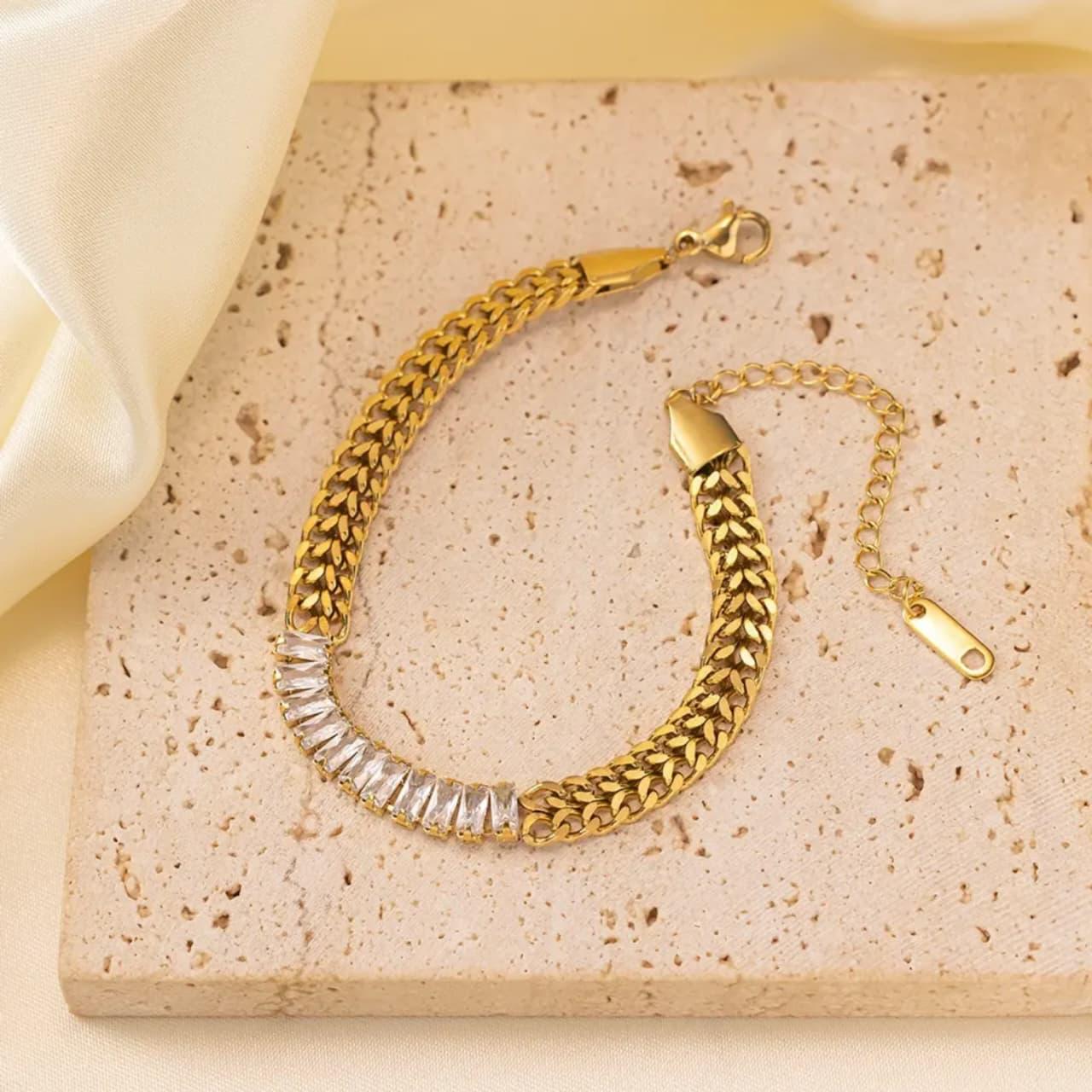 Gold-Plated Crystal Bracelet