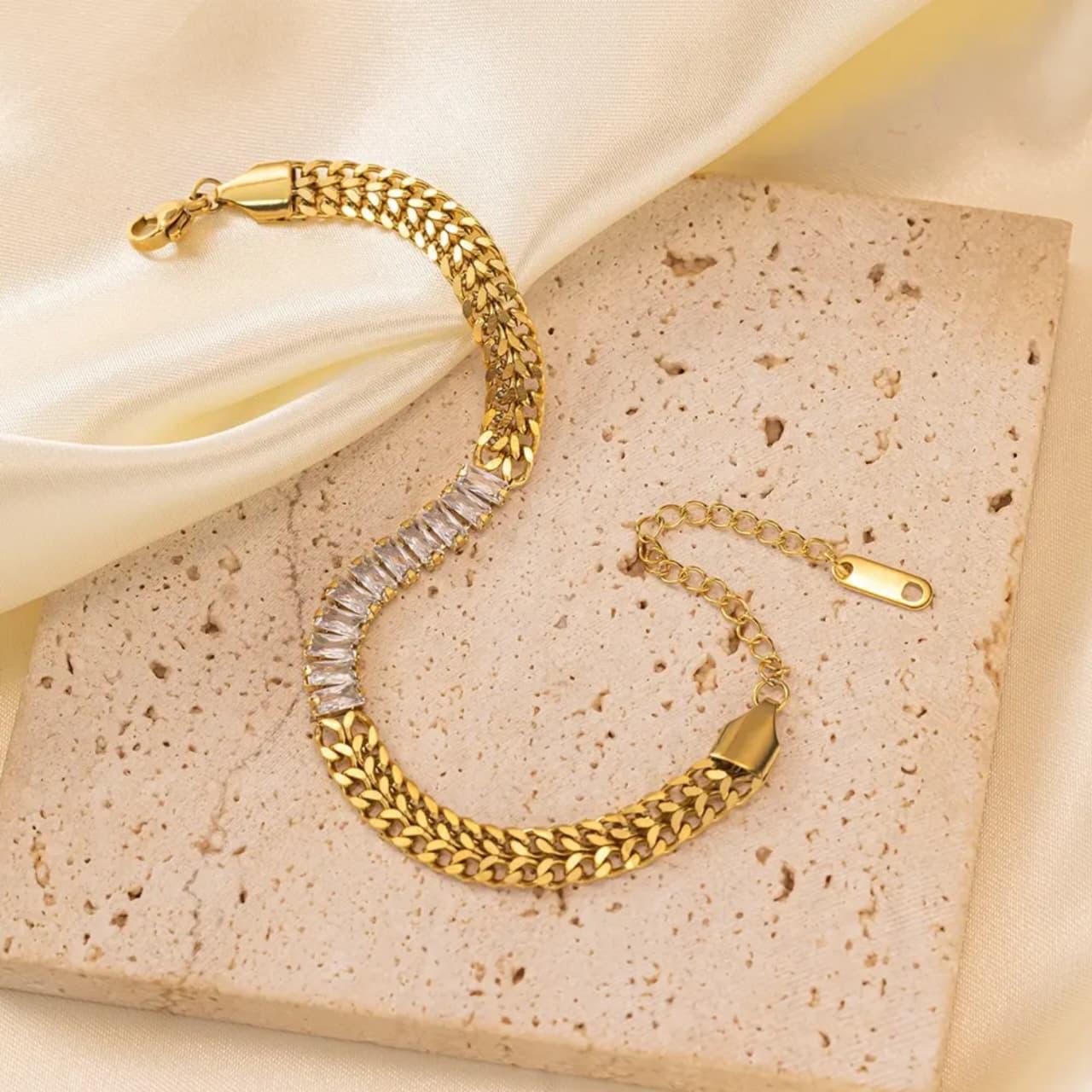 Gold-Plated Crystal Bracelet