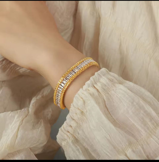 Regal Radiance Dual-Tone Bangle