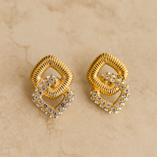 Gilded Glamour Crystal-Link Earrings
