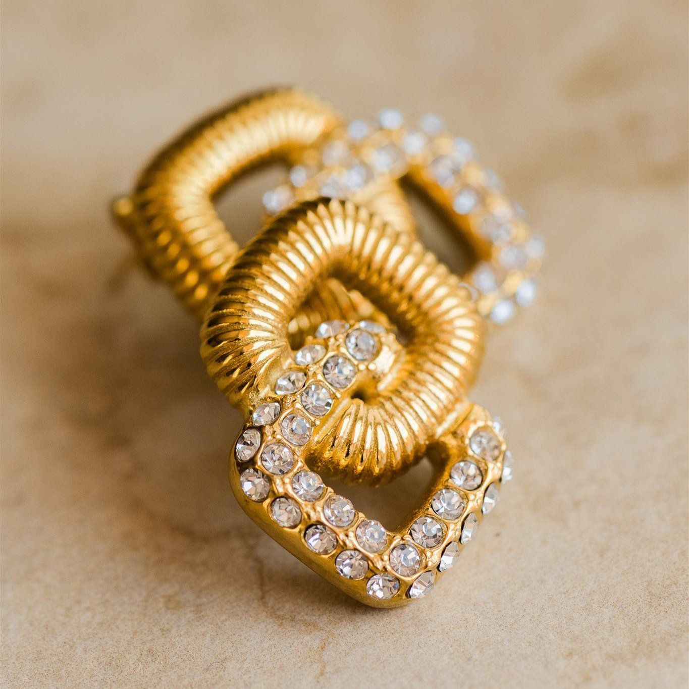 Gilded Glamour Crystal-Link Earrings
