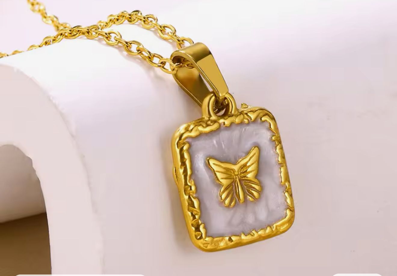Golden Flutter Charm Necklace