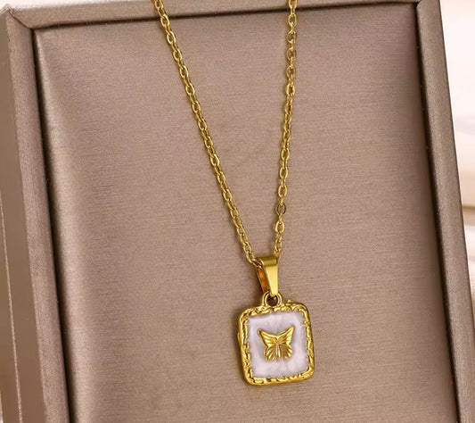 Golden Flutter Charm Necklace