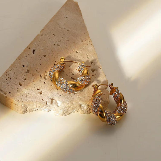 LuxeTwist Gold Hoop Earrings