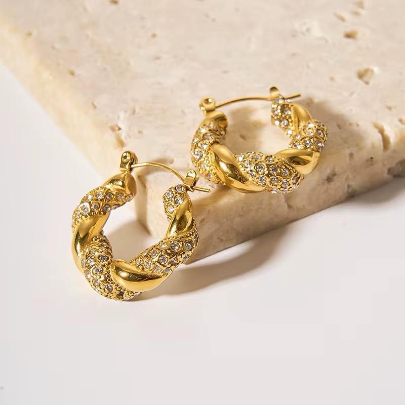 LuxeTwist Gold Hoop Earrings