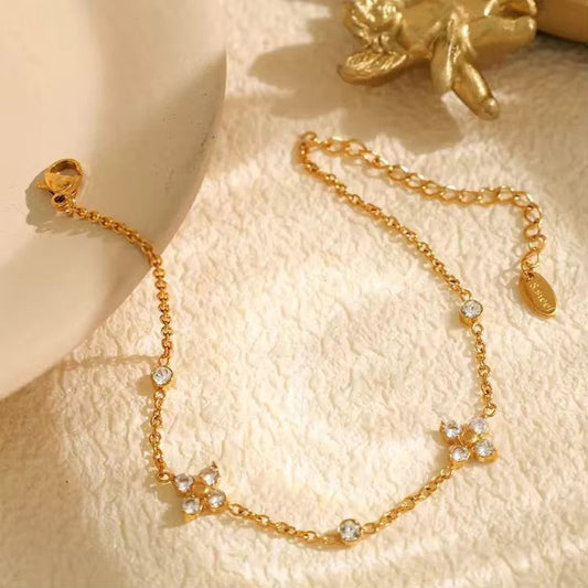 Celestia Bloom Dainty Gold Bracelet