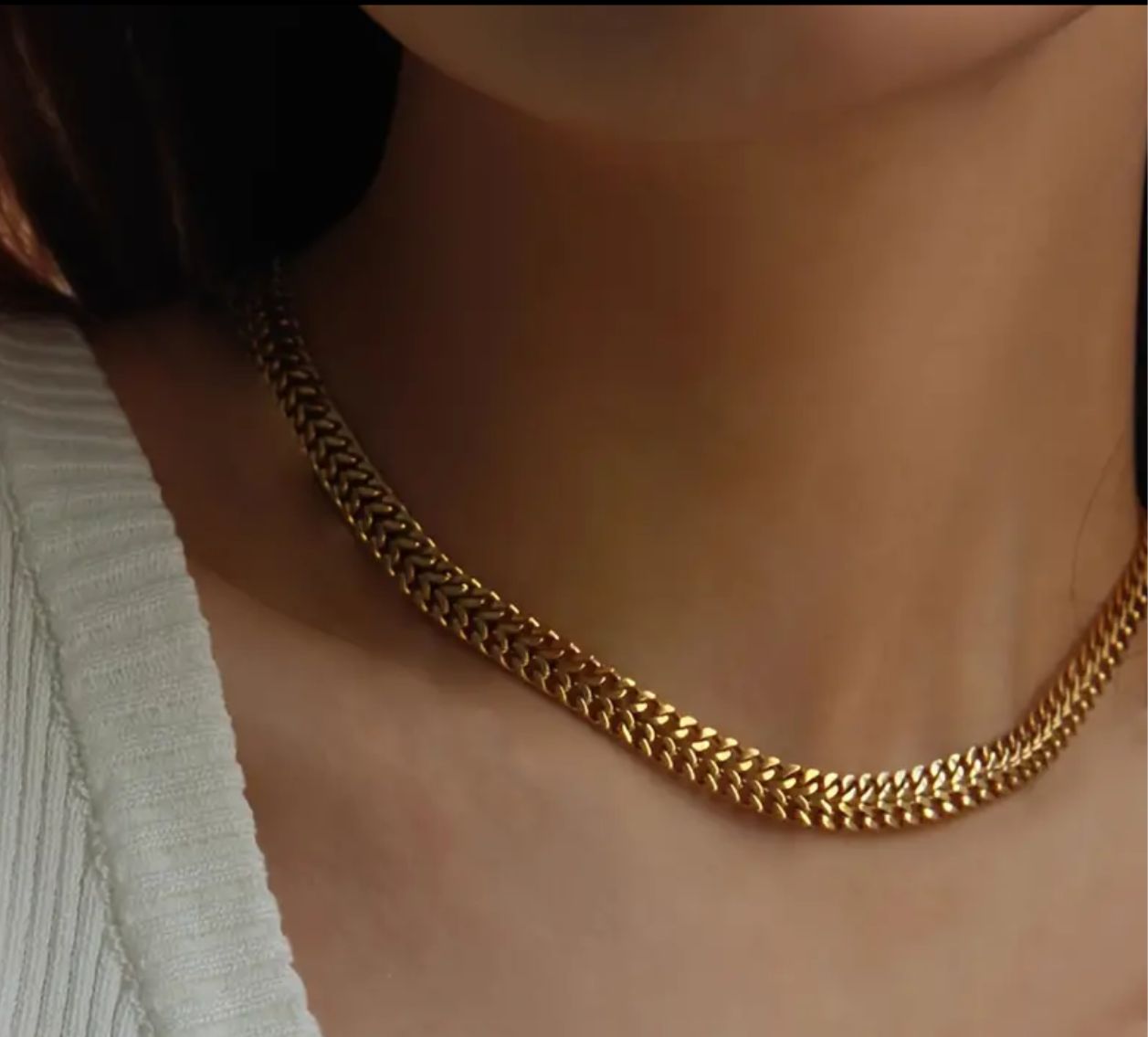 Golden Luxe Flat Chain Necklace