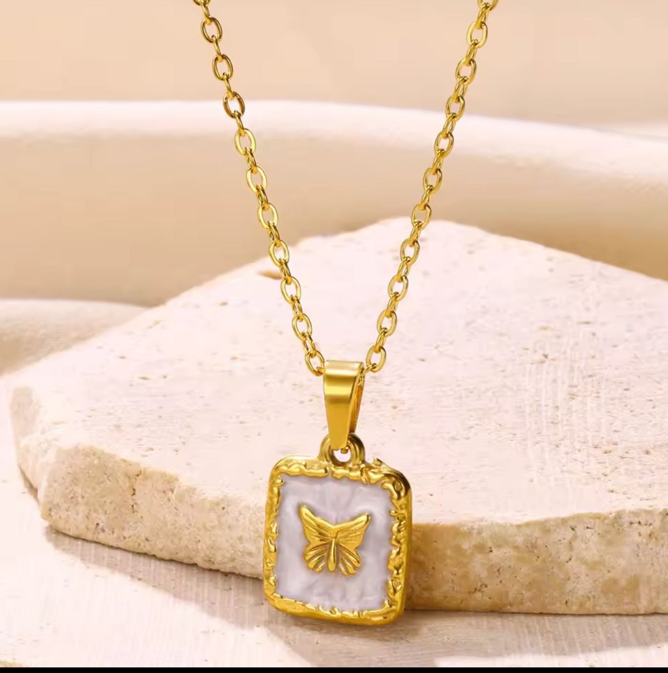 Golden Flutter Charm Necklace